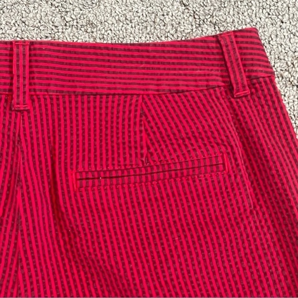Ann Taylor Loft Shorts Womens 4 Red Seersucker Striped Stretch Chino Pockets - Picture 10 of 10